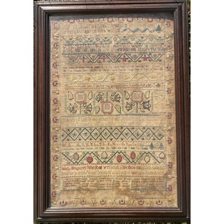 Another very rare sampler created by Hannah Trotter in 1737 in Philadelphia and attributed to the school of Elizabeth Marsh