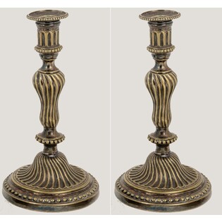 Pair of mid 18th century French candlesticks